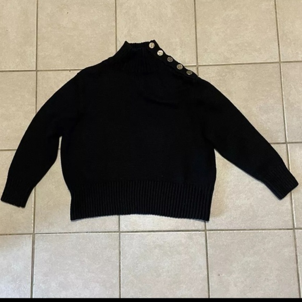 Zara Black Sweater With Buttons